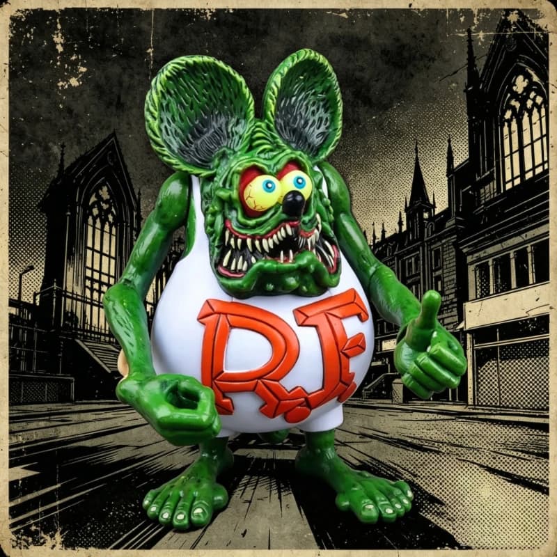 Figurine d'action Rat Fink en PVC, modèle de collection, jouet rétro Crazy Mouse Ed Roth, décoration style Hot Rod, cadeau pour les fans
