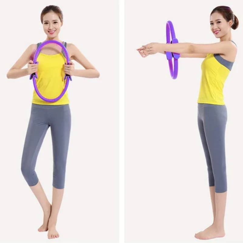 Anneau de Yoga Pilates, cercle d'exercice Durable et antidérapant, cercle d'exercice magique avec double poignée pour l'entraînement musculaire du plancher pelvien des cuisses