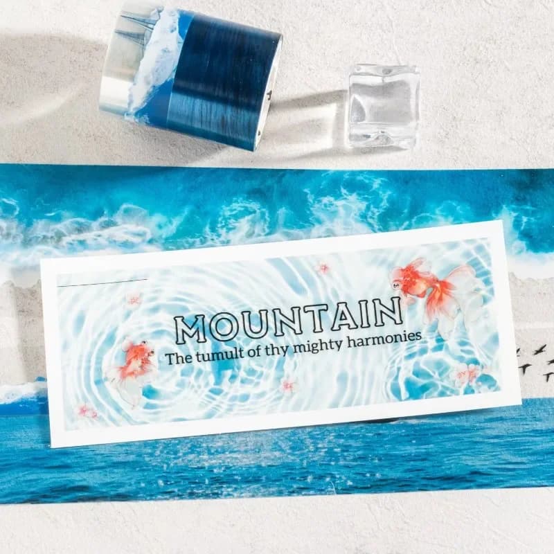 Rouleau de ruban adhésif l'horloge pour scrapbooking DIY, adhésif, recyclé, rond, série mer sans fin, bord de mer, manuel, 50mm x 2m, 1 pièce