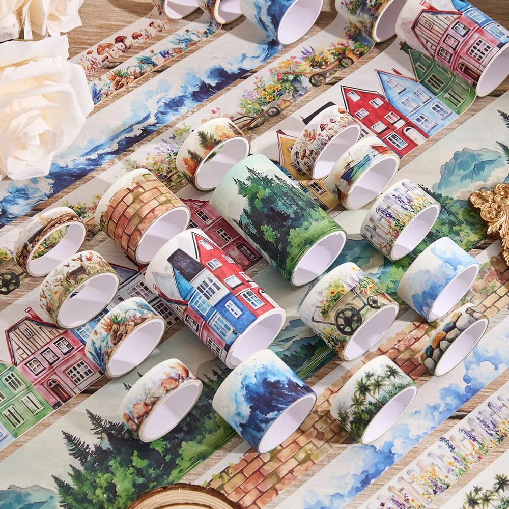 20 rouleaux Vintage merveilleux voyage Washi bandes ensemble décoratif Scrapbppking autocollant ruban de masquage pour bricolage artisanat planificateur cahier
