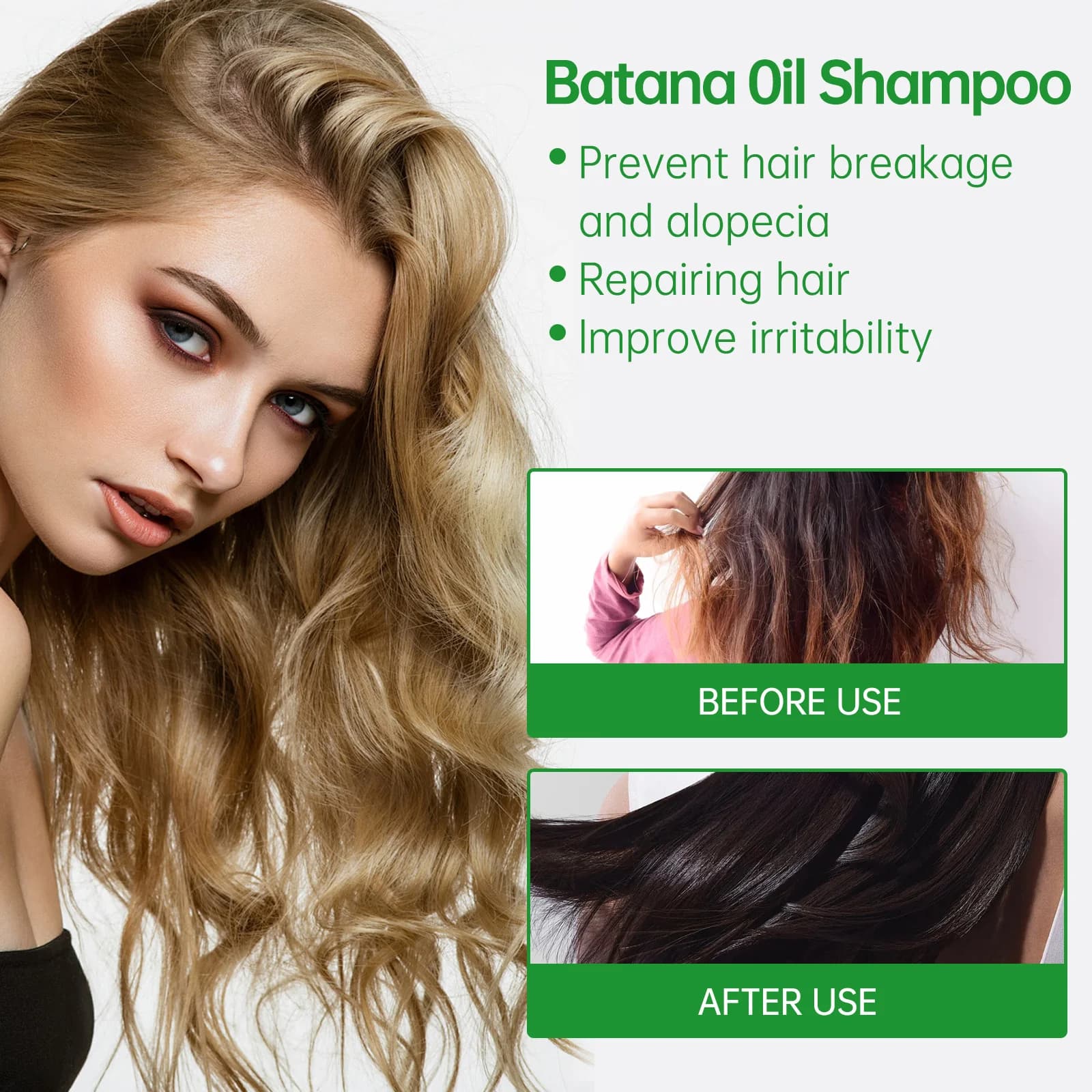 Shampoing à l'huile de Batana à l'extrait de romarin pour tous les types de cheveux | Prévenir la casse et stimule la