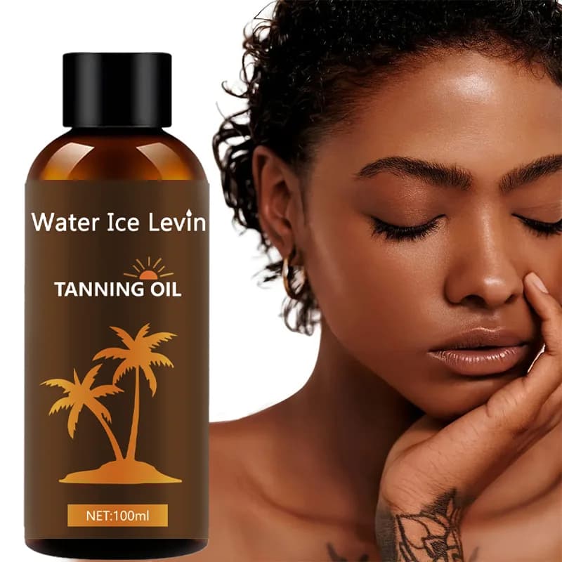 Huile de bronzage hydratante avec acide hyaluronique et collagène pour une peau lisse, élastique, non grasse, pour un usage quotidien, tous types de peau.
