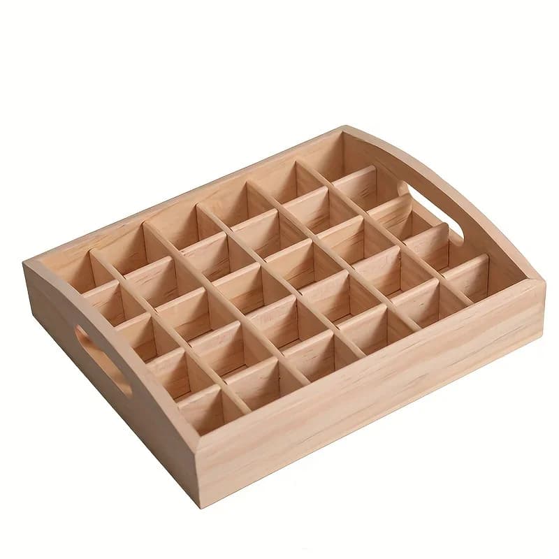 Boîte de stockage d'huiles essentielles, 30 cellules, boîte de stockage enrichie, petite boîte en bois haut de gamme, boîte de stockage d'huiles essentielles portable