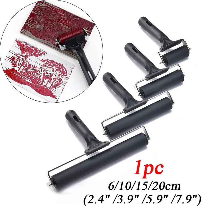 Rouleau de brayer en caoutchouc dur pour impression, 6/10/15/20 cm, pour peinture, artisanat, estampage, papier peint, scrapbooking, outil de peinture DIY