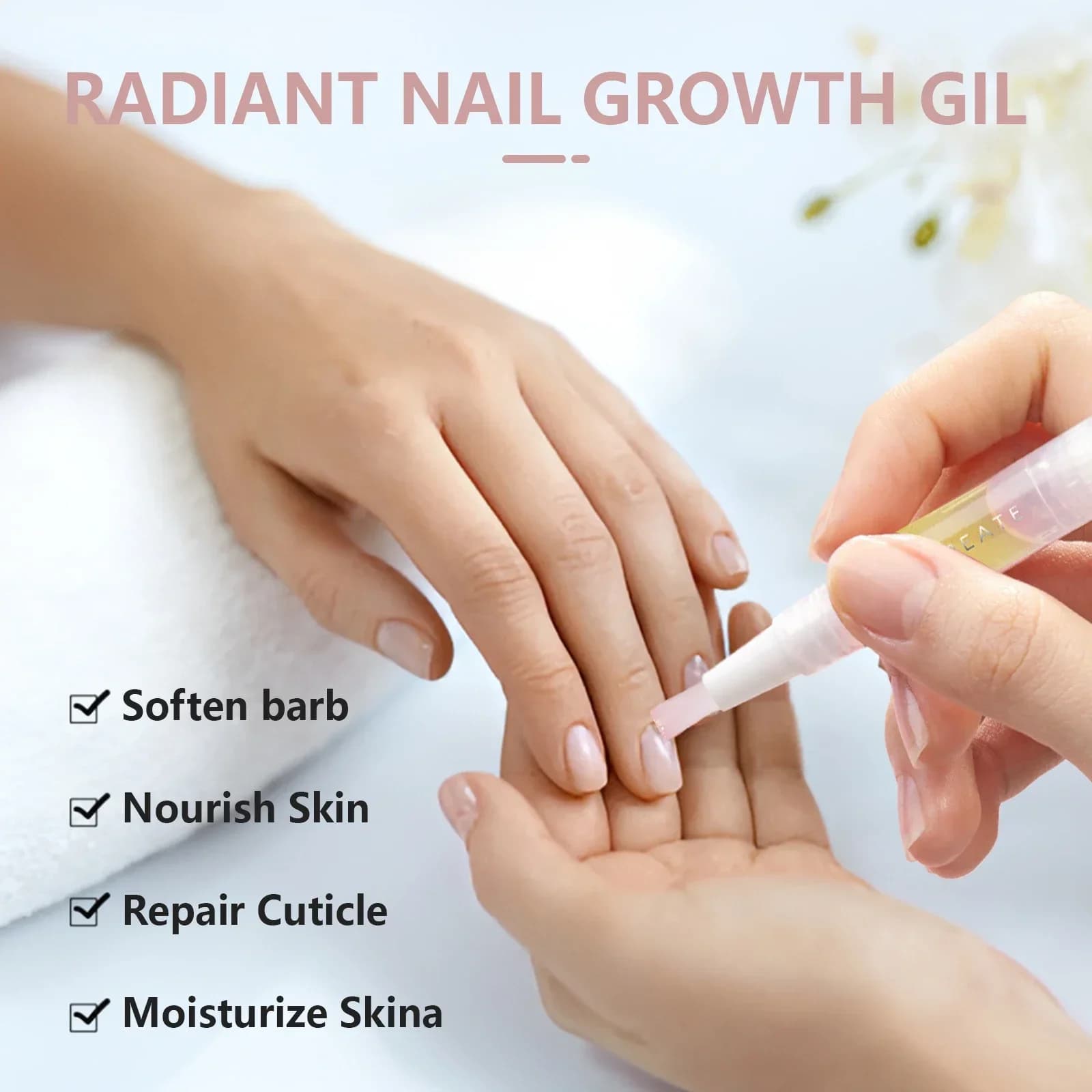 Stylo à huile pour la croissance des ongles, Solution de soin des ongles, pour hydrater, renforcer et éclaircir les ongles cassants, réparer les cuticules et réduire les ongles, 2ml