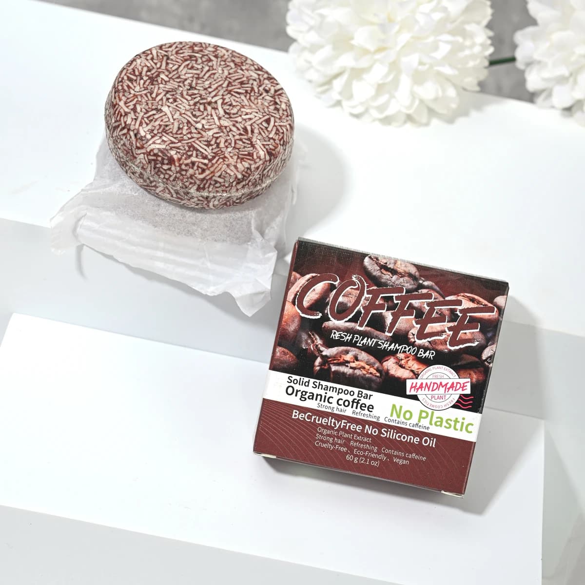 J + 60g café solide shampooing hydratant nettoyage décontamination contrôle de l'huile pellicule supprimant savon de soin des cheveux