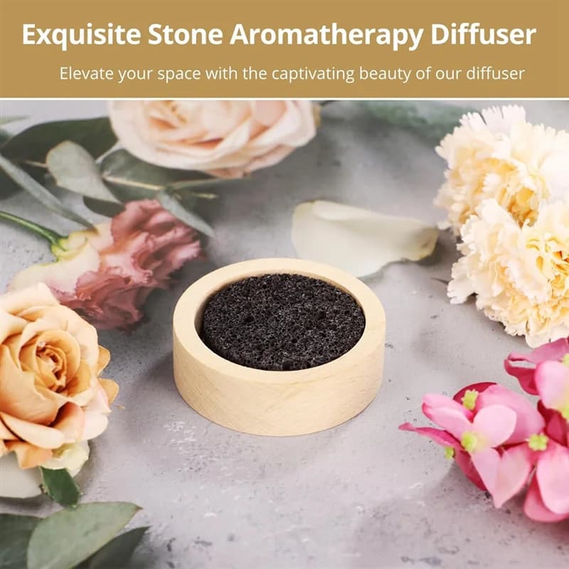 Diffuseur d'huiles essentielles de roche de lave en bois, aromathérapie naturelle pour Sauna, bureau, chambre à coucher, salle de bain pour la maison, les bureaux, le Yoga,