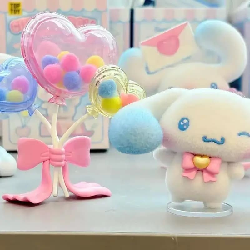 Nouvelle figurine floquée Cinnamoroll Blind Box Full Of Love Series, ornement de bureau, jouet de collection tendance, cadeau d'anniversaire