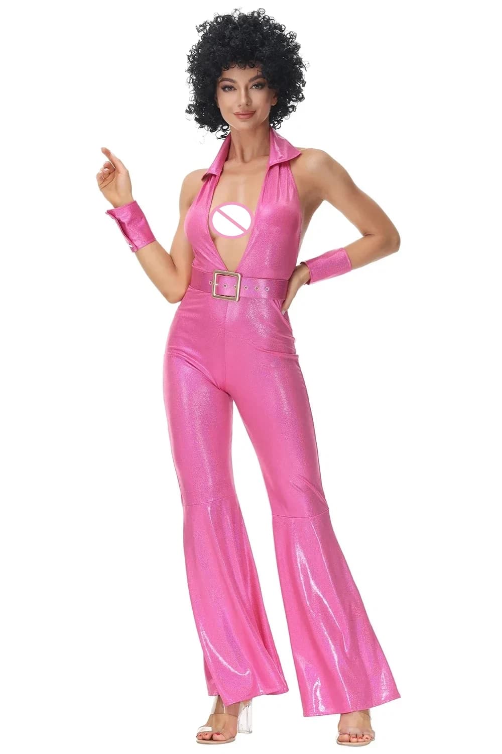Costume de fête rétro rock disco hippie pour femmes, déguisement d'Halloween, carnaval, costume d'hippie des années 70 et 80, tenue de fête musicale