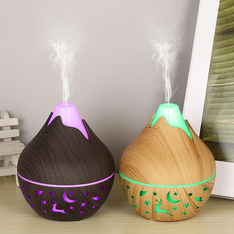 Pulvérisateur ultrasonique à brume fraîche USB, huile essentielle, parfum, Mini humidificateur d'air à Grain de bois pour la maison, diffuseur d'arôme d'air électrique, 200ml
