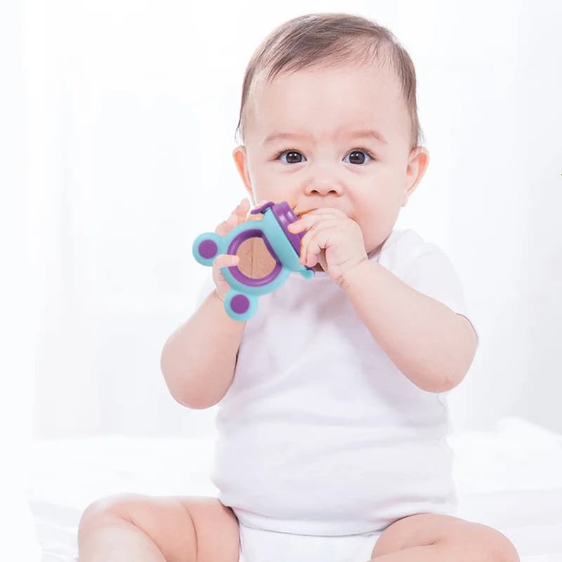 Anneau de dentition en silicone pour bébé, biberon, fruits, mangeoire pour nouveau-né, aliments frais, grignoteuse, attache-sucette, accessoires pour bébé, sans BPA