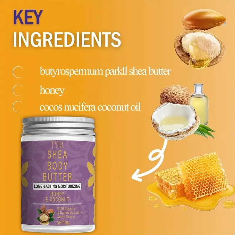Crème hydratante pour le corps au beurre de karité, plus douce et hydrate la peau, raffermit la peau, rend plus éclaircit et brillant et hydrate le massage corporel, adaptée aux peaux sèches et craque