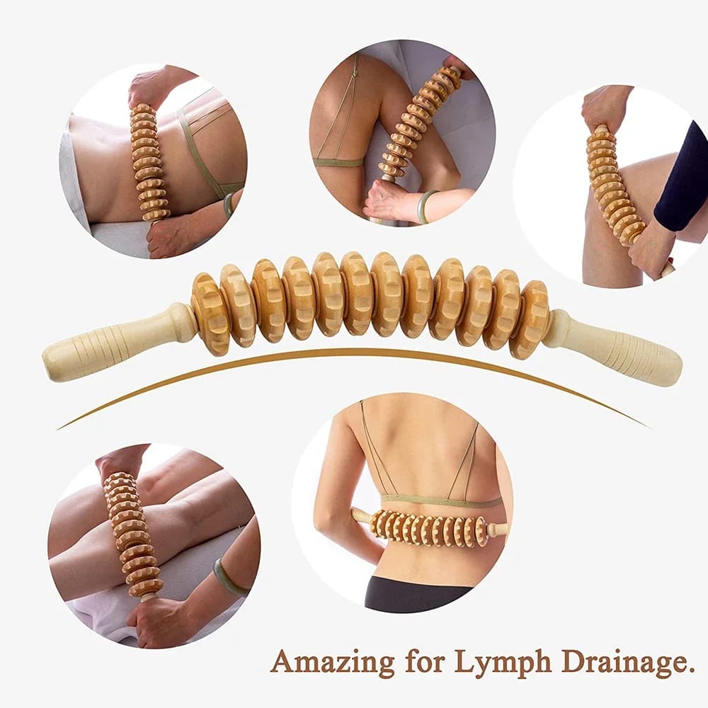 Rouleau en bois pour la Cellulite du ventre, outils de Massage thérapeutique en bois pour la mise en forme du corps, bâton de Massage roulant en bois pour les nœuds musculaires