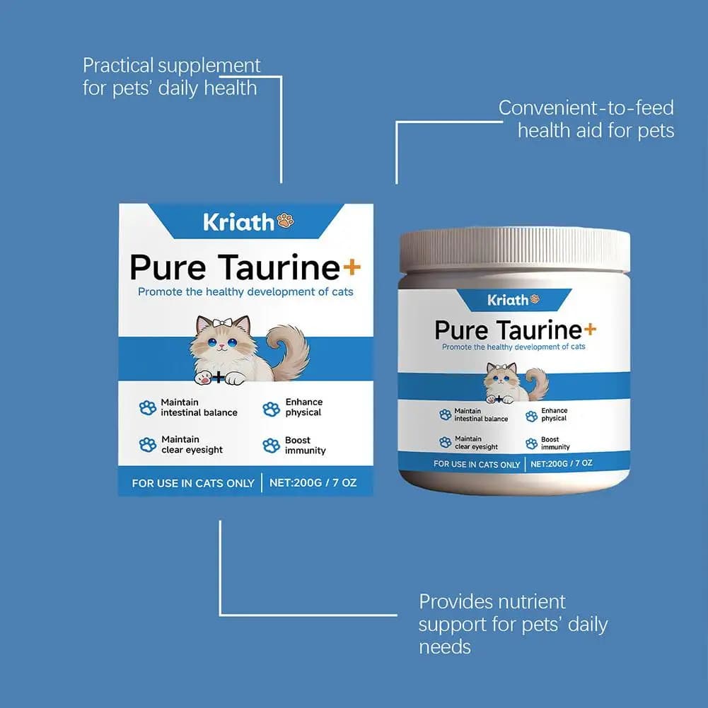 Poudre de taurine pour chat, soin des yeux et du cœur, complément alimentaire pour chatons et chats adultes, soutien du système immunitaire, additif alimentaire nutritif