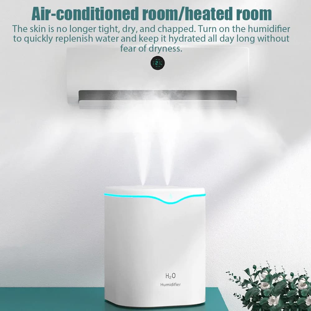 Humidificateur à double pulvérisation de grande capacité 2L, USB, diffuseur d'arôme de bureau et de maison, purificateur de brume, huile essentielle, humidificateur d'air