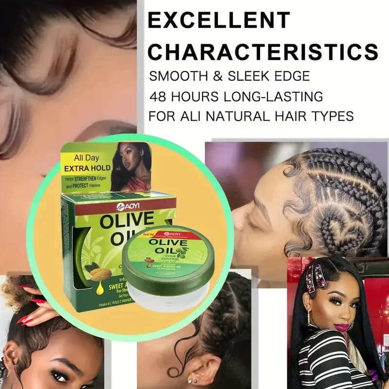 Gel de cire d'huile d'olive, revitalisant anti-frisottis doux et gel coiffant hydratant, gel coiffant rafraîchissant non collant pour hommes et femmes