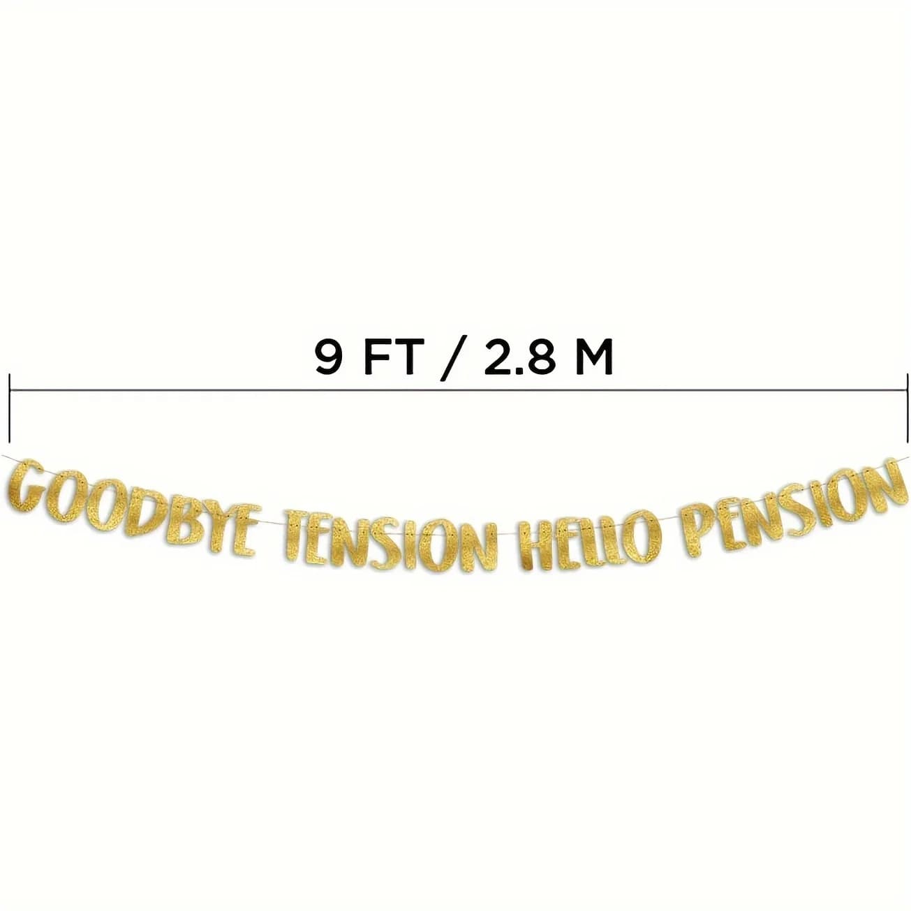 Au revoir Tension Hello Pension Gold Glitter Banner-Fournitures de fête de retraite, décorations de fête de retraite, cadeaux et décorations