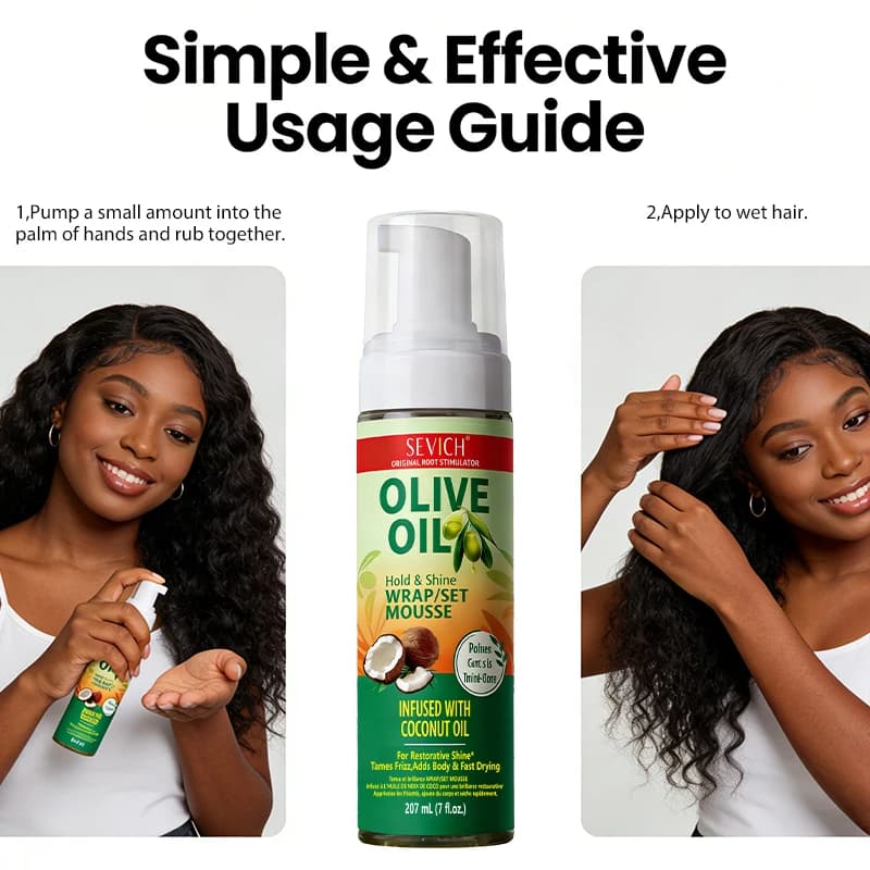 Mousse coiffante à l'huile d'olive 270 ml – Fixation longue durée