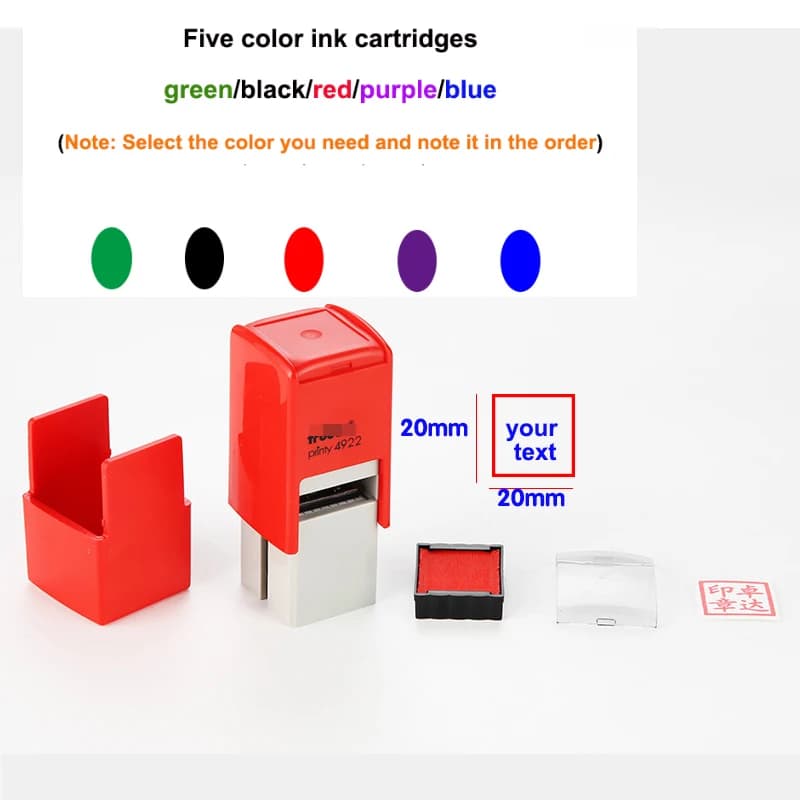 Logo personnalisé QR Code Carré Rectangle Auto-encreur Tampon