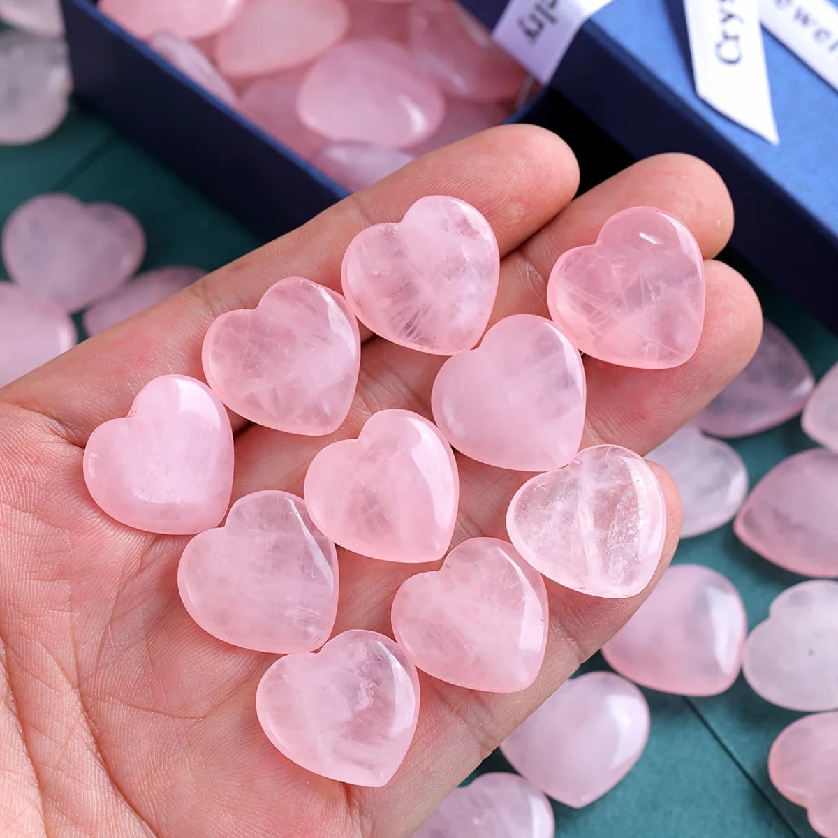 10/20/30 pièces Quartz Rose coeur cristal naturel pierres polies pierre de guérison gravier spécimen saint valentin cadeau pour les femmes