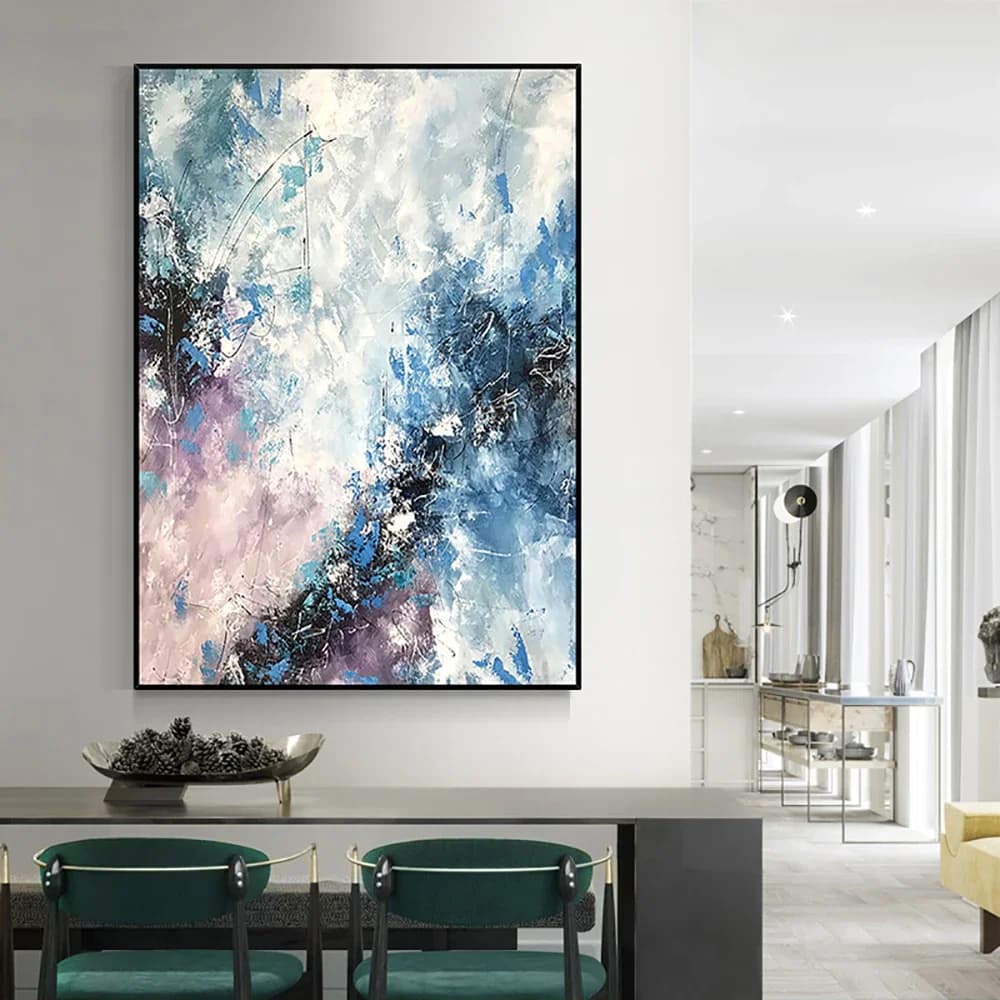 Peinture à l'huile abstraite sur toile faite à la main, art mural moderne, grande taille, décoration de salon de coutumes, rapBergame