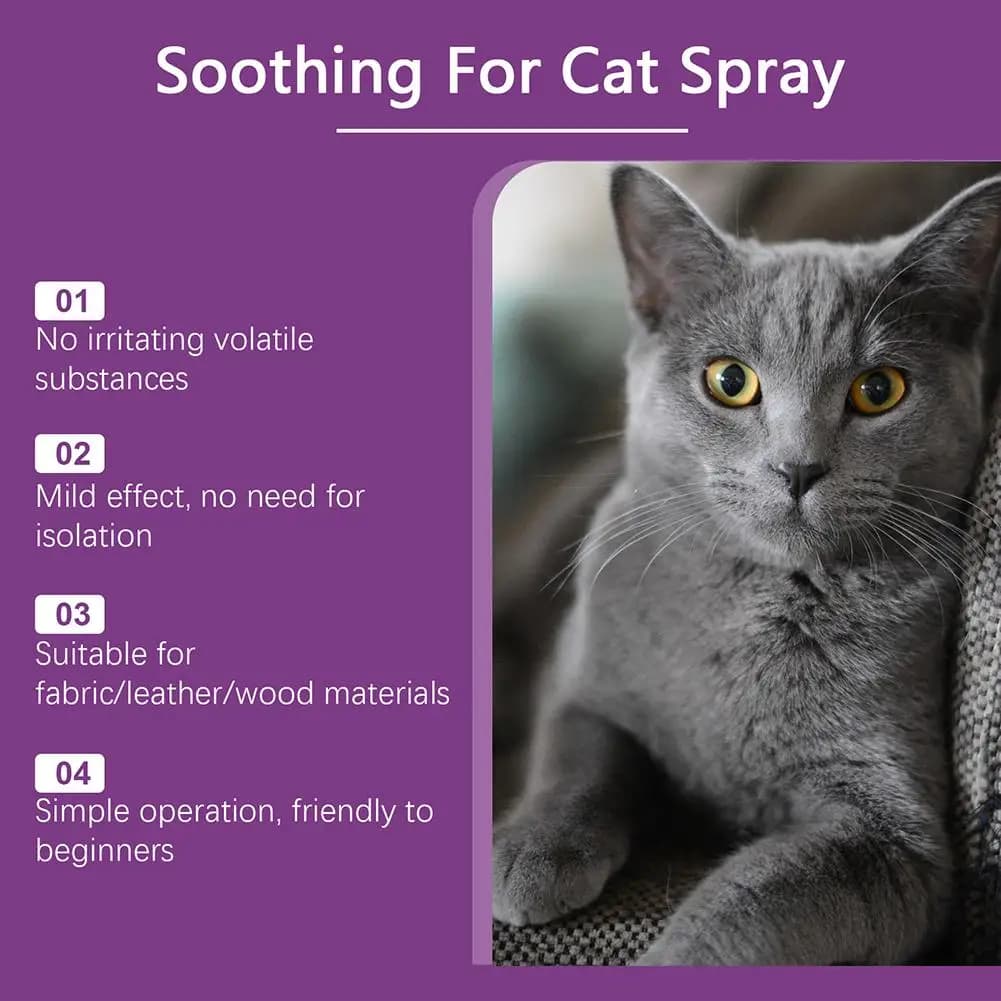 Spray apaisant félin Anti-Stress, 60ml, feromone, Spray apaisant émotionnel, acts naturels à base de plantes, Spray apaisant rapide pour chat