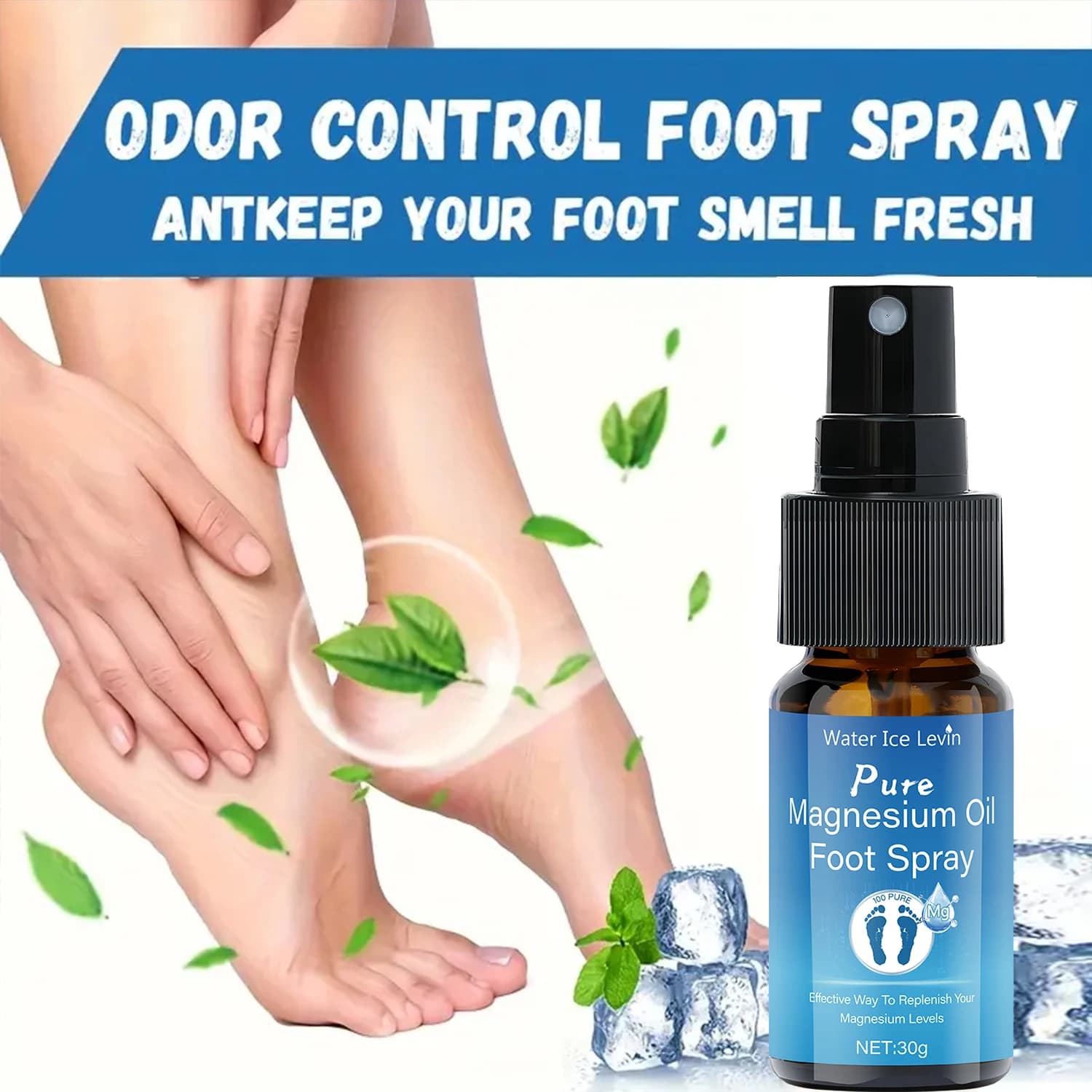 Spray pour les pieds à l'huile de magnésium pur avec vitamine E - Soin