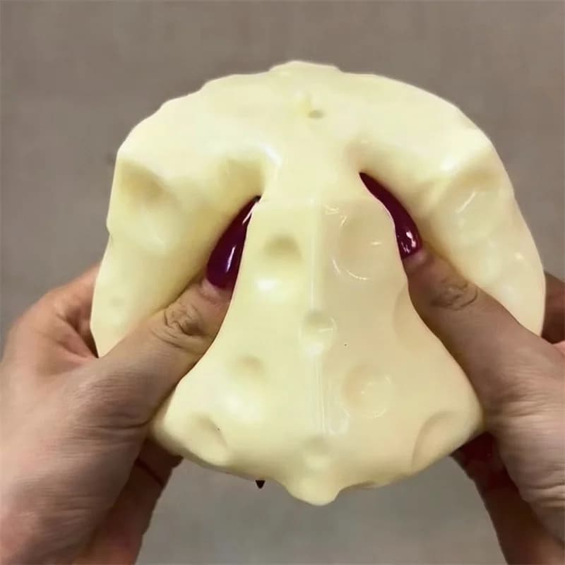 Grand cube de fromage anti-stress à presser, jouet sensoriel ASMR modulable et non rebondissant, gadget relaxant pour soulager l'anxiété