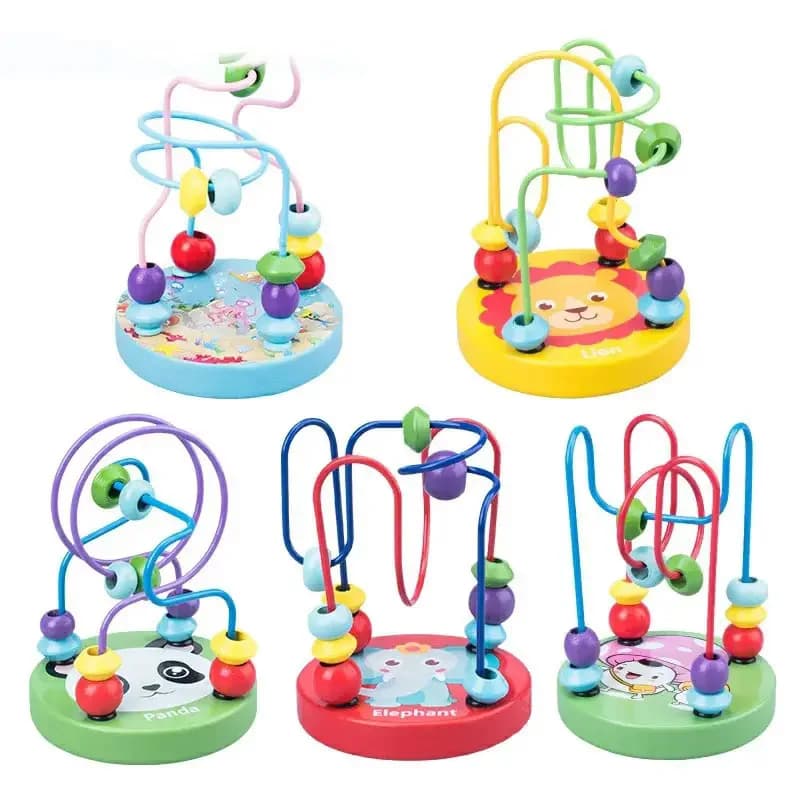 Montagnes russes en bois, jouets en perles, Puzzle éducatif précoce Montessori, jouet mathématique, animaux de dessin animé colorés pour enfants, arithmétique TMZ
