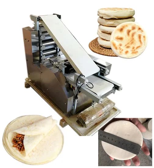 Machine de fabrication de tortilla Roti Chapati, Machine à pain arabe plate, ligne de Production automatique de Machine à pain Paratha Pita
