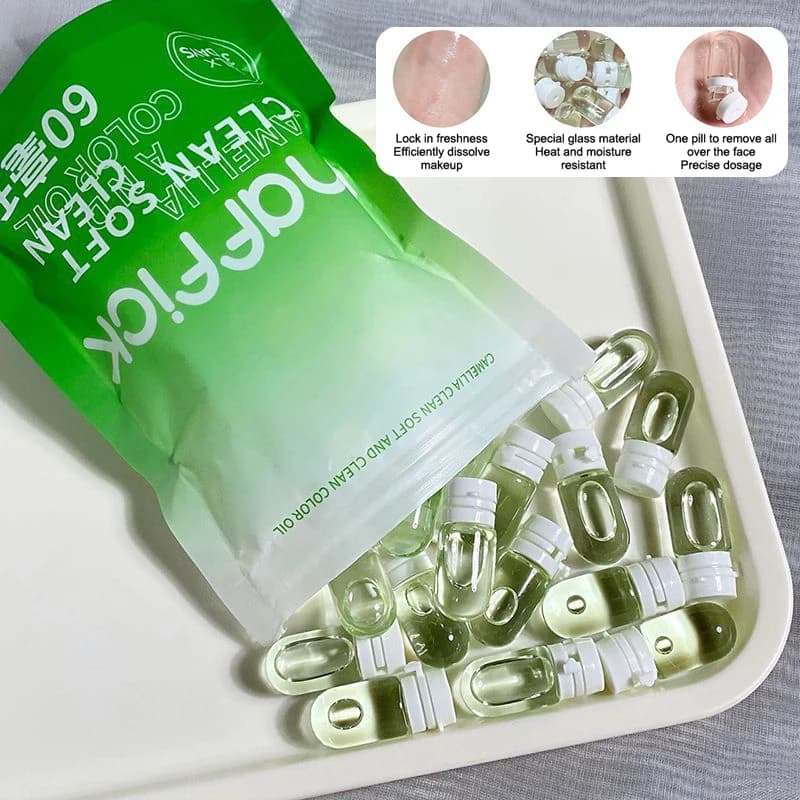 Huile nettoyante au camélia pour le visage, nettoyant secondaire pour le visage, nettoyage en profondeur et doux, huile démaquillante individuelle portable pour voyage, 7/10/30 pièces