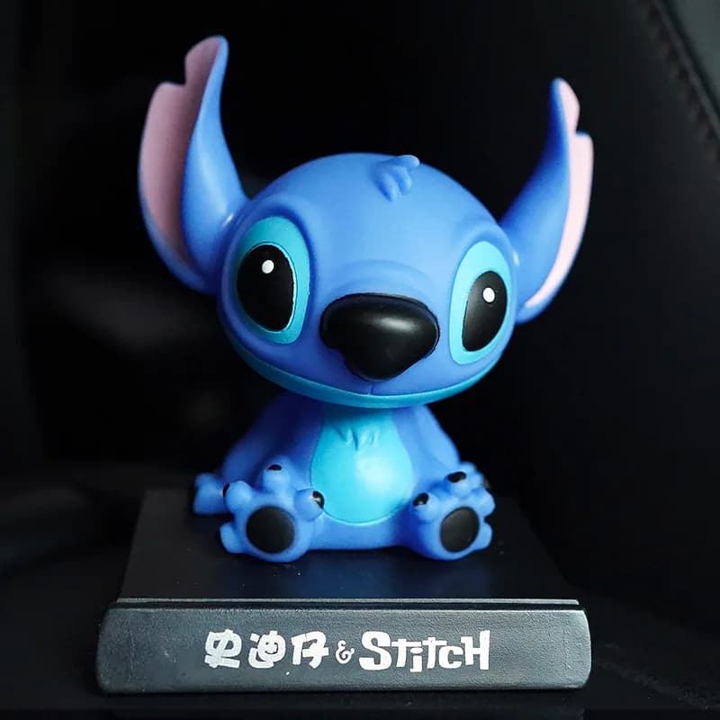 Figurine d'action Disney Lilo Stitch en PVC, poupée Bobblehead, ornements de voiture, modèle de tête secouante, jouets, accessoires de décoration intérieure automobile