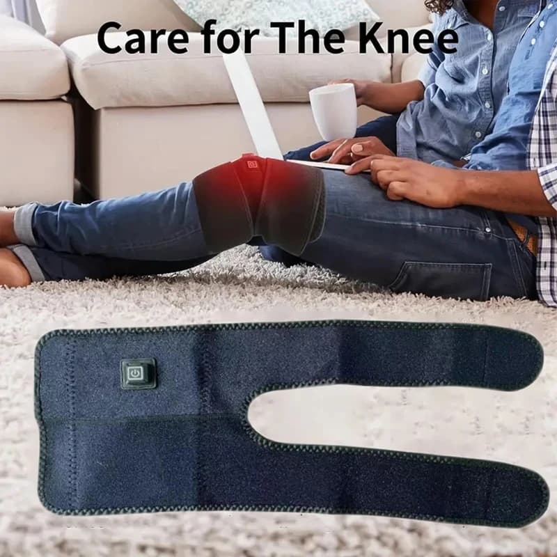 Coussin chauffant électrique pour le genou - Une ceinture chauffante pour le genou alimentée par USB, adaptée aux articulations, avec bande chauffante réglable, idéale pour un usage quotidien