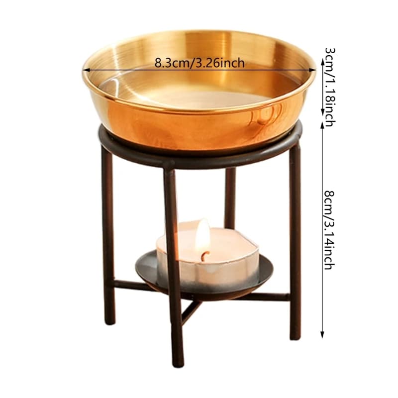 Diffuseur d'huiles essentielles, support combustion d'huile avec bol en acier inoxydable, diffuseur d'huile pour parfumer