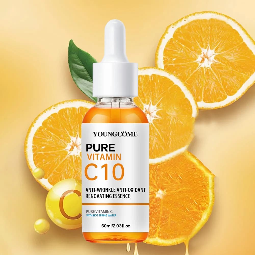 Vitamine C Essence pour le visage acide hyaluronique peau foncée éclaircir sérum estompe les ridules hydratant réparation sérum terne visage soins de la peau