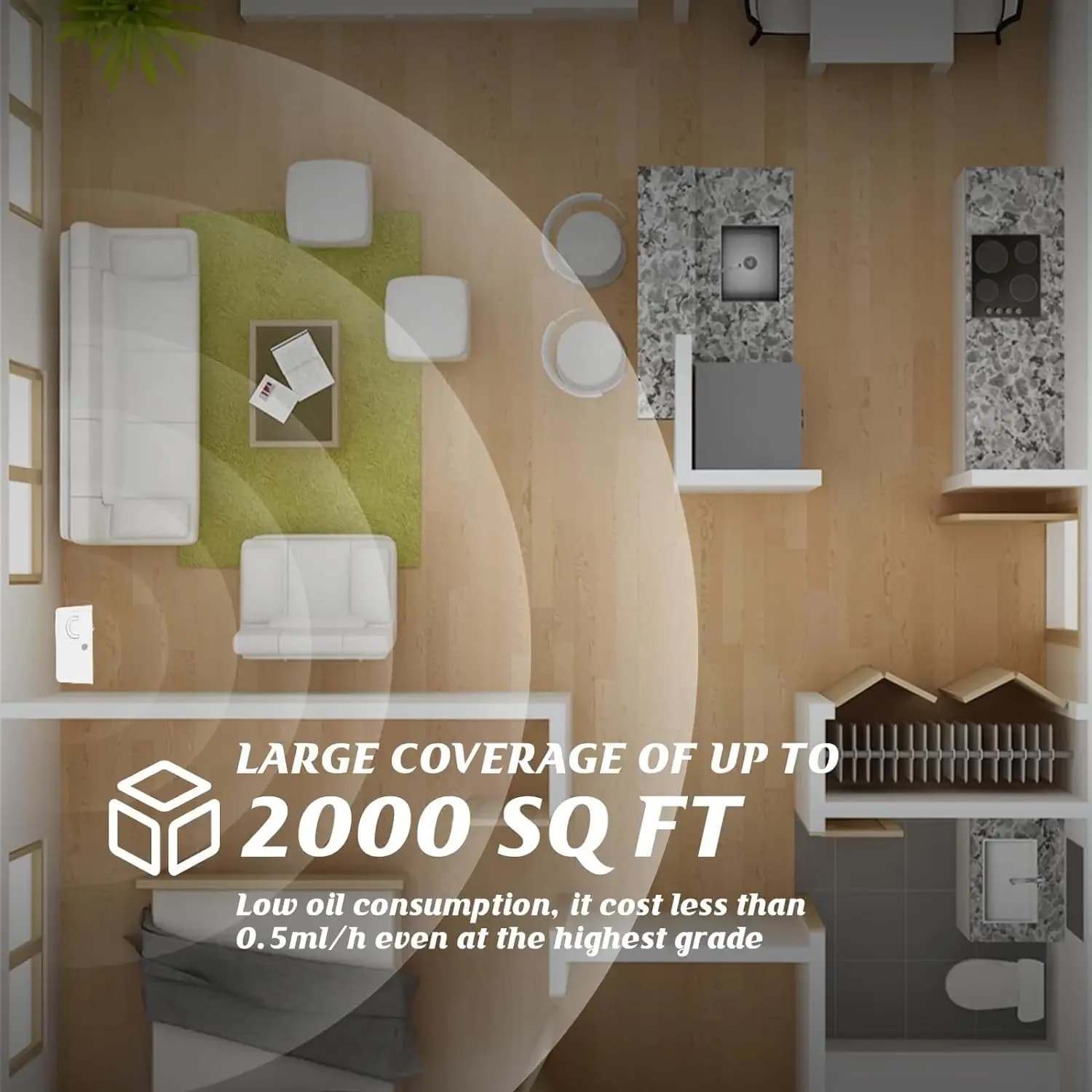 Diffuseur de parfum sans eau 300ml, contrôle WIFI, diffuseur d'arôme, fonction minuterie, désodorisant, distributeur d'odeur pour maison et hôtel