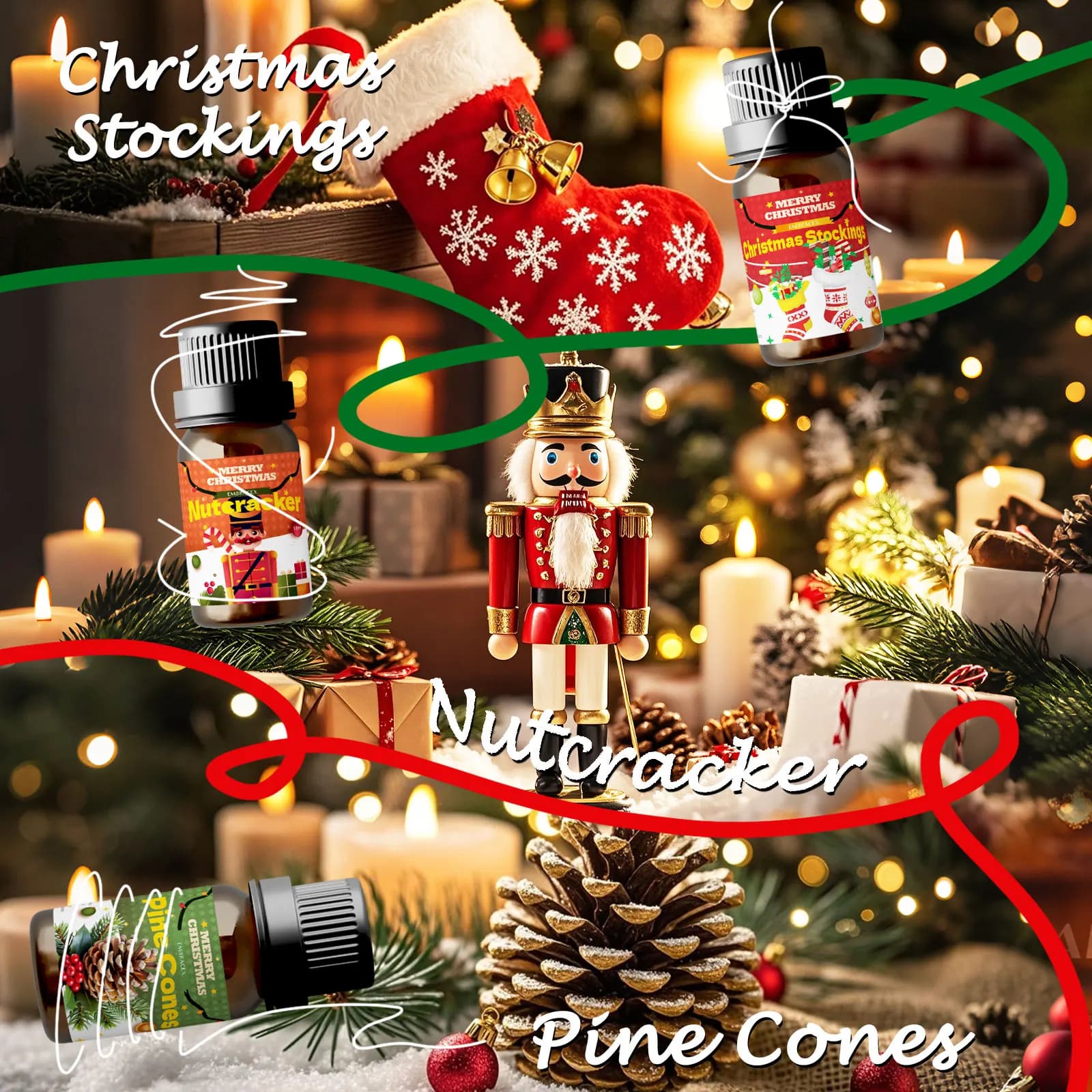 Huile Essentielle Casse-Noisette 10ml – Huiles Essentielles Joyeux Noël pour Fabrication de Bougies et Diffuseurs – Cadeaux de Noël