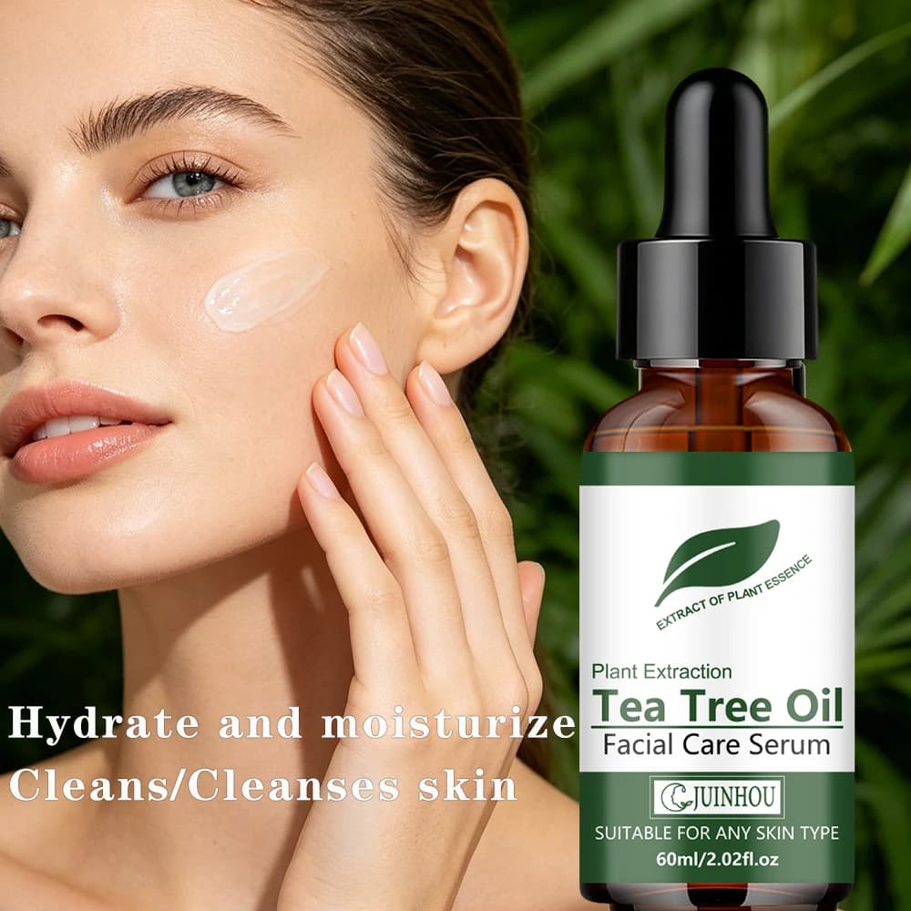 Sérum hydratant pour le visage à l'huile de thé vert JUINHOU, nettoie/propulse la peau, réduit l'apparence des taches brunes, des décolorations