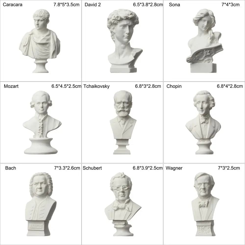 Mini figurine en plâtre pour la décoration intérieure, statue grecque Myenson, sculpture célèbre des célébrités, pratique du dessin, portraits de buste de gypse, nouveau