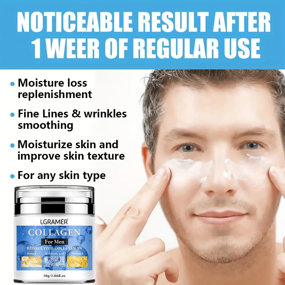 Crème anti-rides pour homme, raffermissante, hydratante, pour le visage et le cou, rétinol, traitement anti-âge