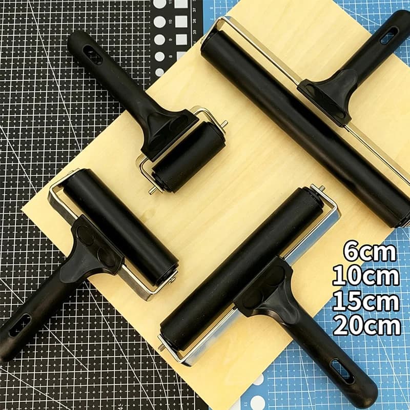 Rouleau de brayer en caoutchouc dur pour impression, 6/10/15/20 cm, pour peinture, artisanat, estampage, papier peint, scrapbooking, outil de peinture DIY