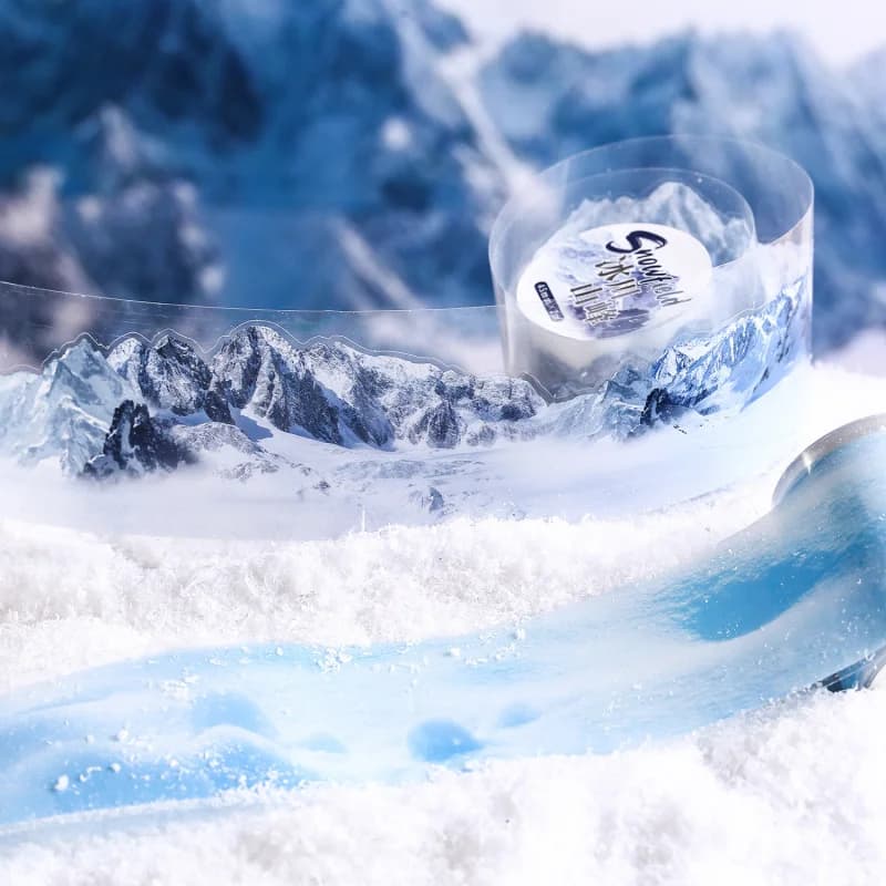 1 rouleau d'autocollants en ruban adhésif sur le thème de la scène de neige d'hiver, styles de neige polyvalents et détails croustillants, parfaits pour l'embellissement du journaux
