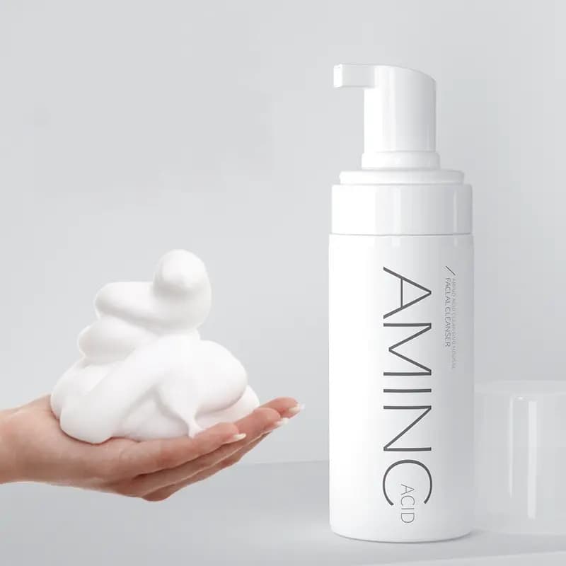 Mousse nettoyante aux acides aminés, hydratante, contrôle de l'huile, nettoyage en profondeur, élimination des acariens, acné, nettoyant pour le visage, mousse éclaircissante pour la peau