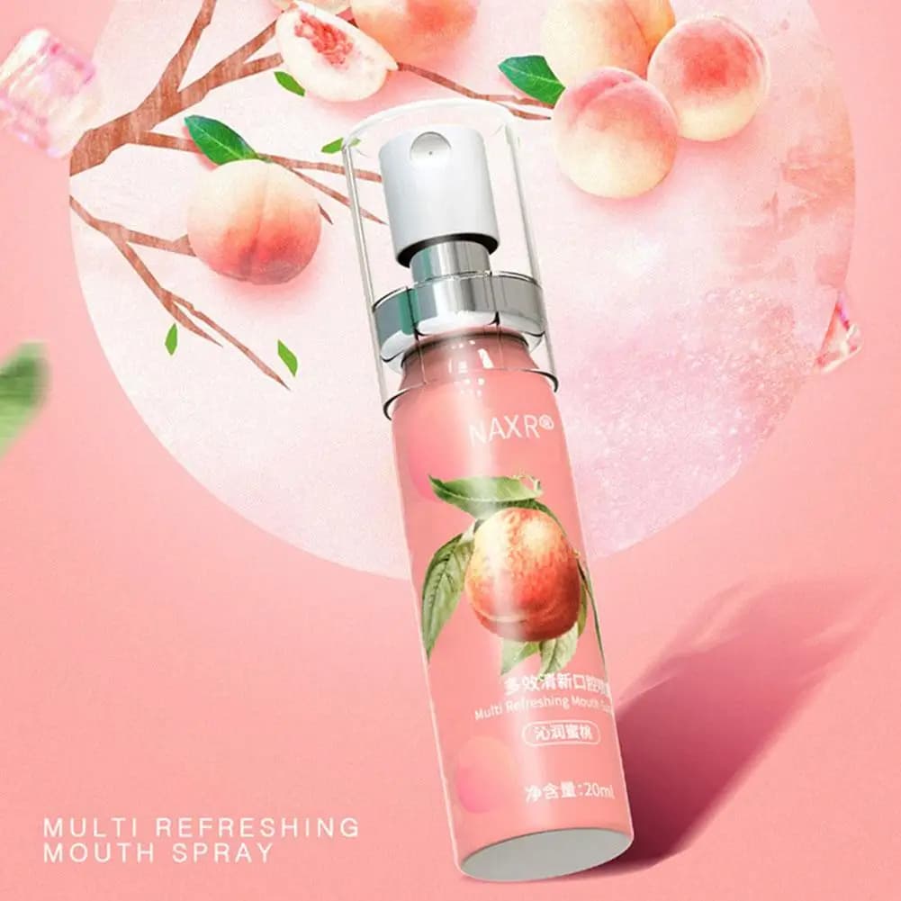 Spray probiotique pour haleine fraîche, éliminateur de mauvaise haleine orale à action rapide pour adultes, saveur de menthe et de pêche longue durée, haleine naturelle