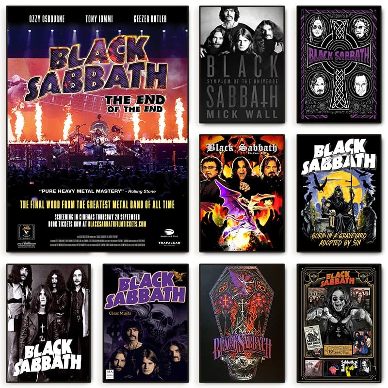 Black-Sabbath Rock Band Affiches, RapMetal Style Music, Rap Canvas Wall Art, Gérer les impressions et la peinture, Chambre Art Home Decor