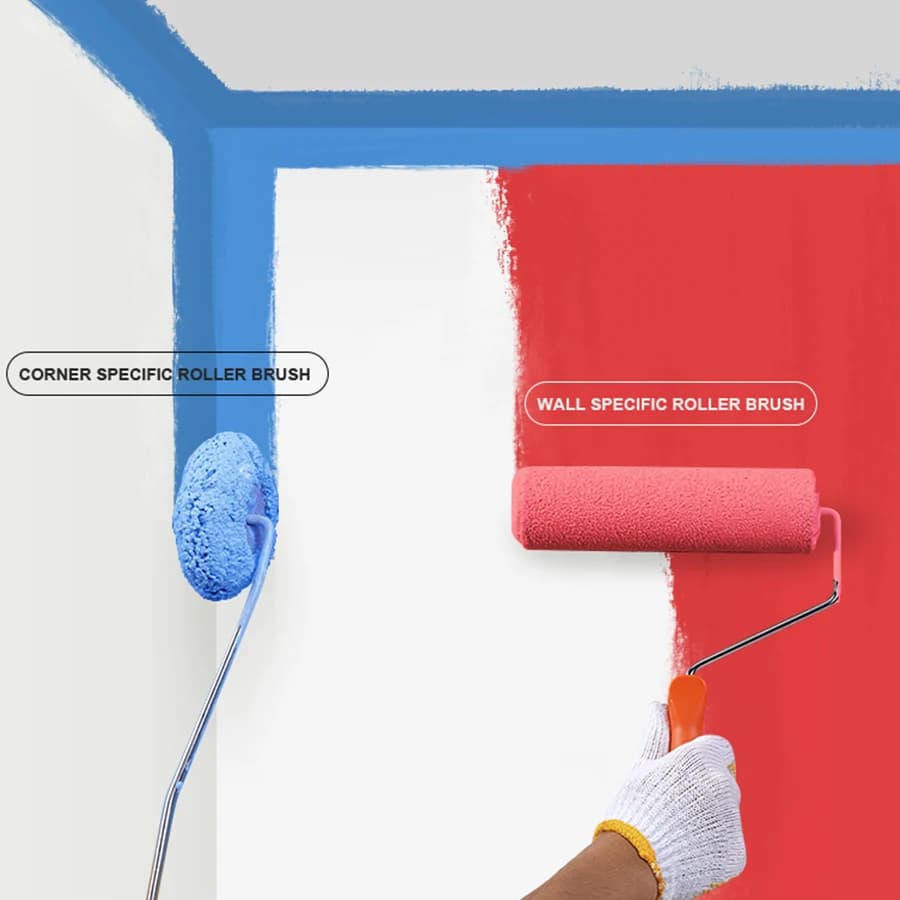 1 rouleau applicateur en forme de citrouille pour 2 peintures; Outils professionnels pour les coins intérieurs; Rouleaux applicateurs professionnels pour les coins