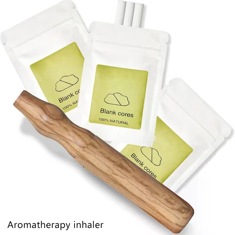 Inhalateur d'aromathérapie pour huiles essentielles et arrêt du tabac - Diffuseur personnel en bois avec bâtonnets en fibre pour l'utilisation d'huiles essentielles