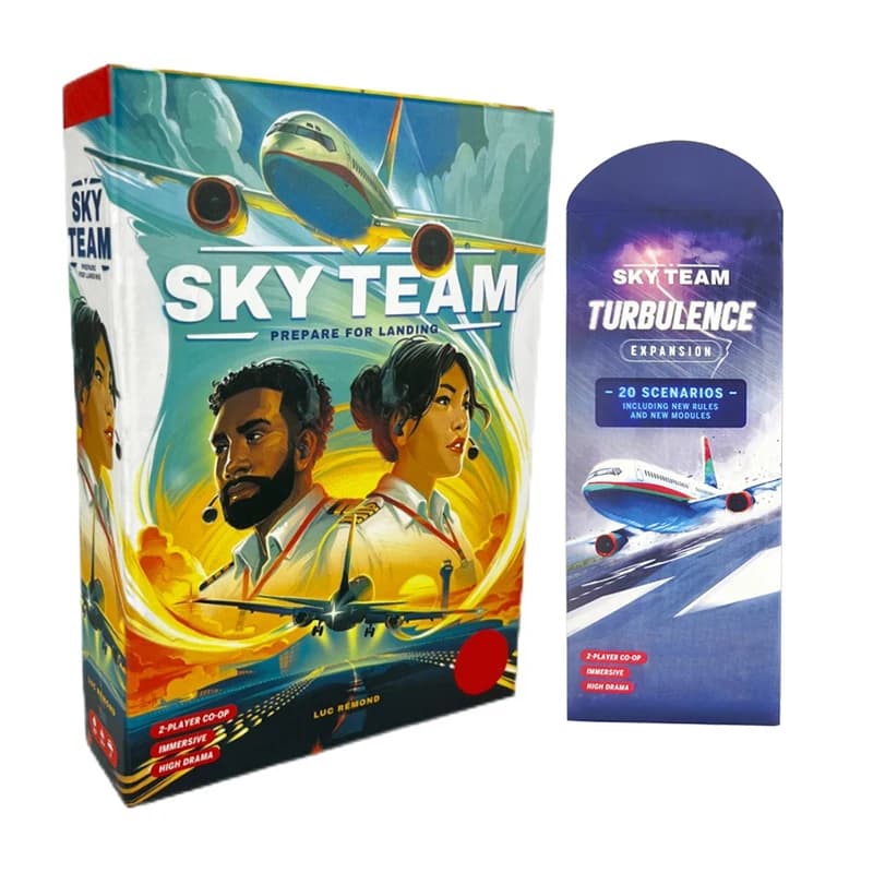 Jeu de société SKY TEAM et EXPANSION Turbulence 20 Nouveaux scénarios avec règles et modules supplémentaires pour une expérience de jeu améliorée