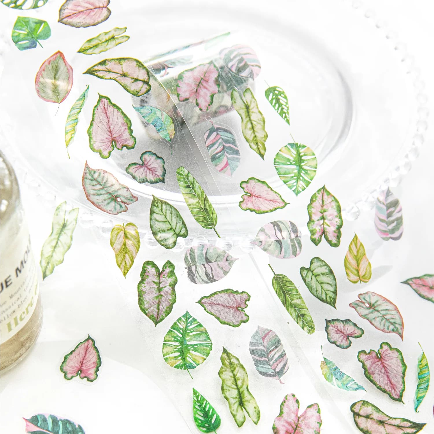 1 rouleau de ruban washi découpé au laser en PET, série Poème des feuilles tombantes, ruban décoratif pour journal à thème feuilles, ruban adhésif artisanal à motif répété