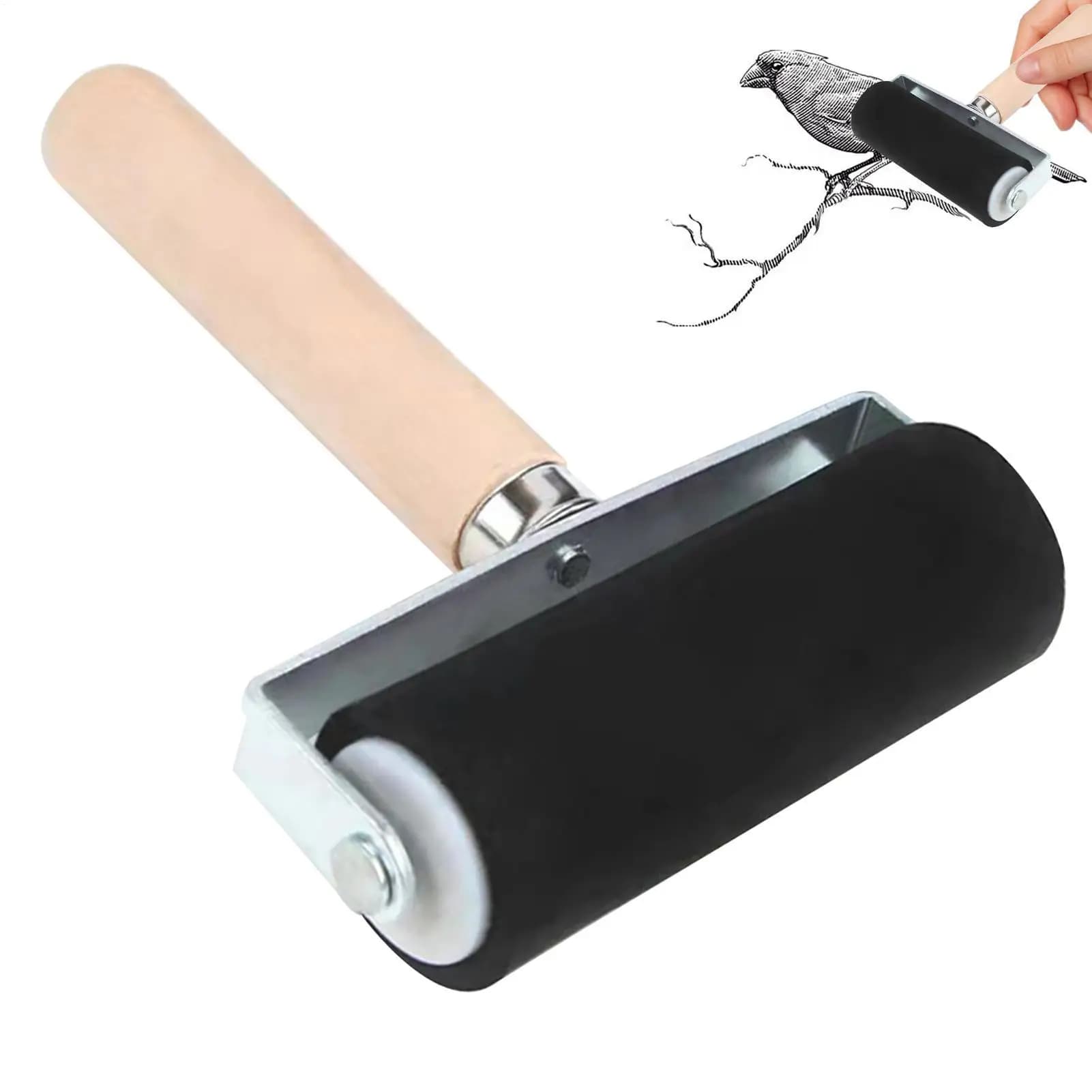 Rouleau professionnel en caoutchouc pour artisanat, peinture à l'encre, gravure, projets artistiques, outil de tamponnage à l'encre, rouleau de peinture